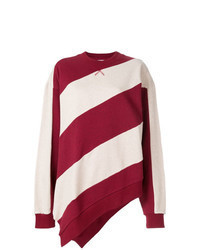 Красно-белый свободный свитер