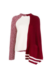 Красно-белый свободный свитер от MRZ