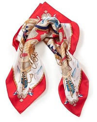 Красно-белый шелковый шарф