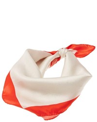 Женский красно-белый шелковый шарф