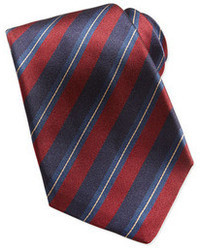 Красно-темно-синий галстук в вертикальную полоску