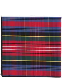 Красно-темно-синий нагрудный платок в шотландскую клетку