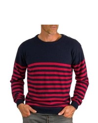 Красно-темно-синий свитер