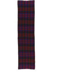 Женский красно-темно-синий шарф в шотландскую клетку