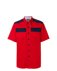 Мужская красно-темно-синяя рубашка с коротким рукавом от Calvin Klein 205W39nyc