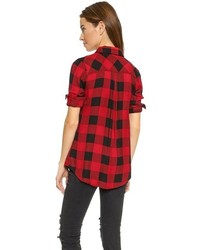 Женская красно-черная классическая рубашка в клетку от Rails