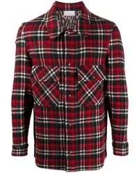 Мужская красно-черная куртка-рубашка в шотландскую клетку от Pierre Louis Mascia