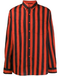Мужская красно-черная рубашка с длинным рукавом в вертикальную полоску от Levi's Vintage Clothing