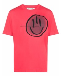 Мужская красно-черная футболка с круглым вырезом с принтом от 1017 Alyx 9Sm