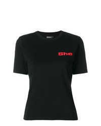 Женская красно-черная футболка с круглым вырезом с принтом от Misbhv