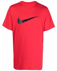 Мужская красно-черная футболка с круглым вырезом с принтом от Nike