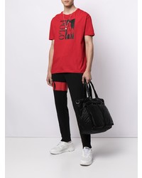 Мужская красно-черная футболка с круглым вырезом с принтом от Polo Ralph Lauren