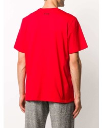Мужская красно-черная футболка с круглым вырезом с принтом от MSGM