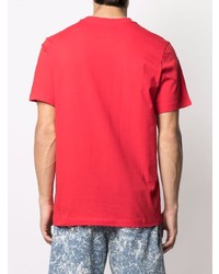Мужская красно-черная футболка с круглым вырезом с принтом от Nike
