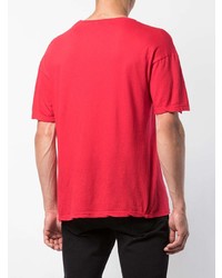 Мужская красно-черная футболка с круглым вырезом с принтом от Adaptation