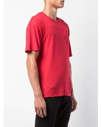 Мужская красно-черная футболка с круглым вырезом с принтом от Adaptation