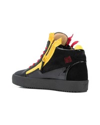 Мужские красно-черные высокие кеды от Giuseppe Zanotti Design