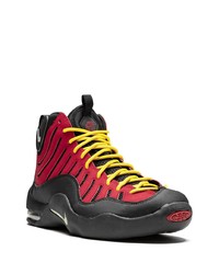 Мужские красно-черные кожаные высокие кеды от Nike