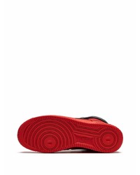 Мужские красно-черные кожаные высокие кеды от Nike
