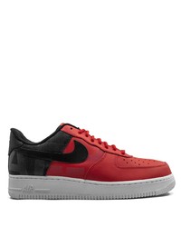 Мужские красно-черные кожаные низкие кеды от Nike
