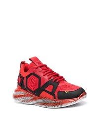 Мужские красно-черные кроссовки от Philipp Plein