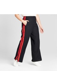 Красно-черные широкие брюки