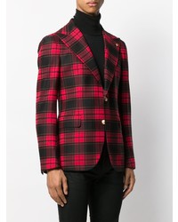Мужской красно-черный пиджак в шотландскую клетку от Tagliatore