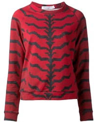 Женский красно-черный свитер с круглым вырезом с принтом от Altuzarra