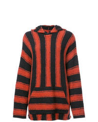 Красно-черный свободный свитер от Amiri