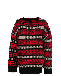 Красно-черный свободный свитер от Calvin Klein 205W39nyc