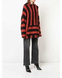 Красно-черный свободный свитер от Amiri