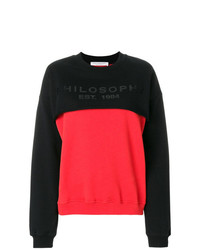 Красно-черный свободный свитер от Philosophy di Lorenzo Serafini