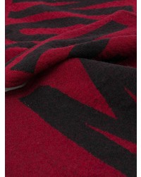 Мужской красно-черный шарф с принтом от Moschino