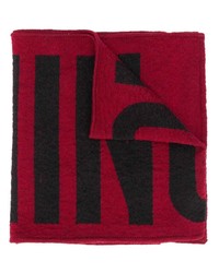Мужской красно-черный шарф с принтом от Moschino