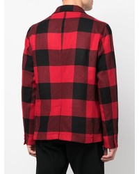 Мужской красно-черный шерстяной пиджак от Woolrich