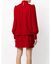 Красное бархатное платье прямого кроя от Marc Jacobs