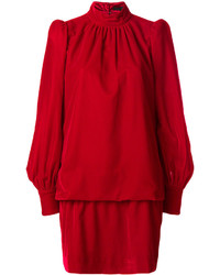 Красное бархатное платье прямого кроя от Marc Jacobs