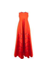Красное вечернее платье с вырезом от Maison Rabih Kayrouz