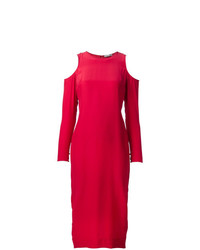 Красное вечернее платье с вырезом от Piamita