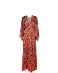 Красное вечернее платье с леопардовым принтом от Michelle Mason