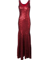 Красное вечернее платье с пайетками от Jenny Packham