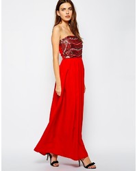 Красное вечернее платье с пайетками от Liquorish