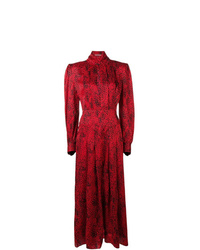 Красное вечернее платье с принтом от Alessandra Rich