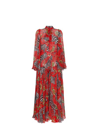 Красное вечернее платье с принтом от Dolce & Gabbana