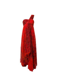 Красное вечернее платье с принтом от Etro