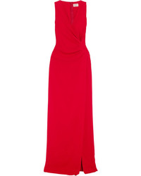 Красное вечернее платье с разрезом от Lanvin