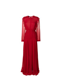 Красное вечернее платье с рюшами от Giambattista Valli