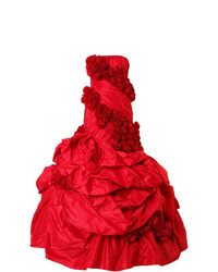 Красное вечернее платье с рюшами от Rubin Singer