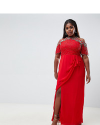 Красное вечернее платье с украшением от Virgos Lounge Plus