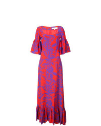 Красное вечернее платье с цветочным принтом от Borgo De Nor